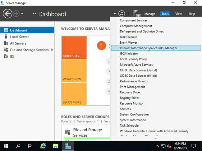Server Manager → Tools → IIS Manager